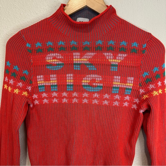 Urban Outfitters BDG Shauna Red Graphic Knit Sweater - Picture 5 of 9